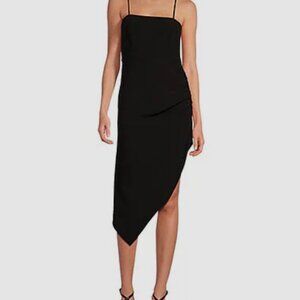 Gianni Bini Harling Crepe Square Neck Sleeveless Asymmetrical Hemline Midi Dress